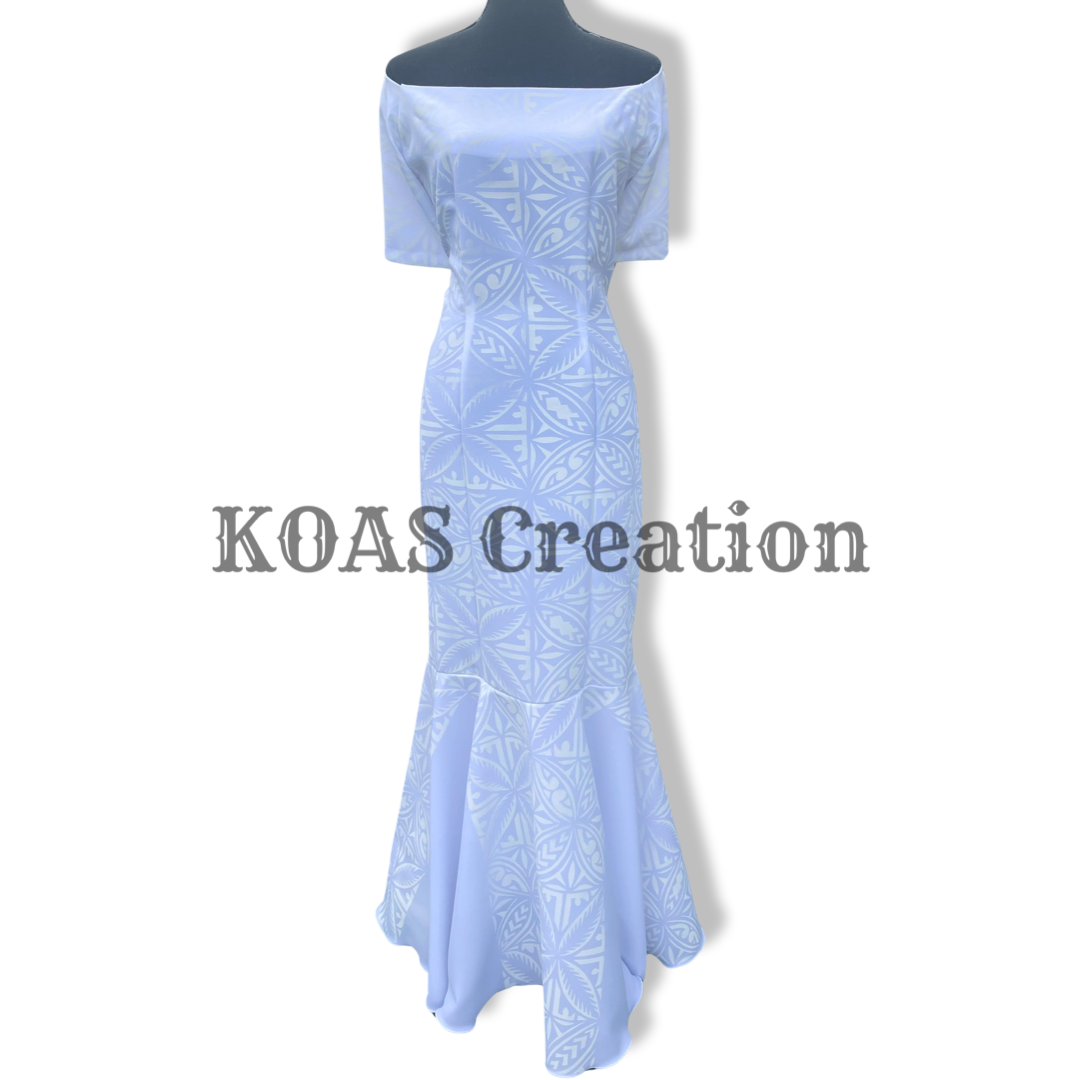 Jasmine Mermaid Dress White #150